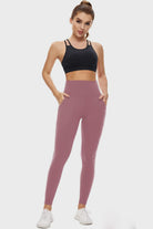 Lavender Pocketed High Waist Active Leggings Trends