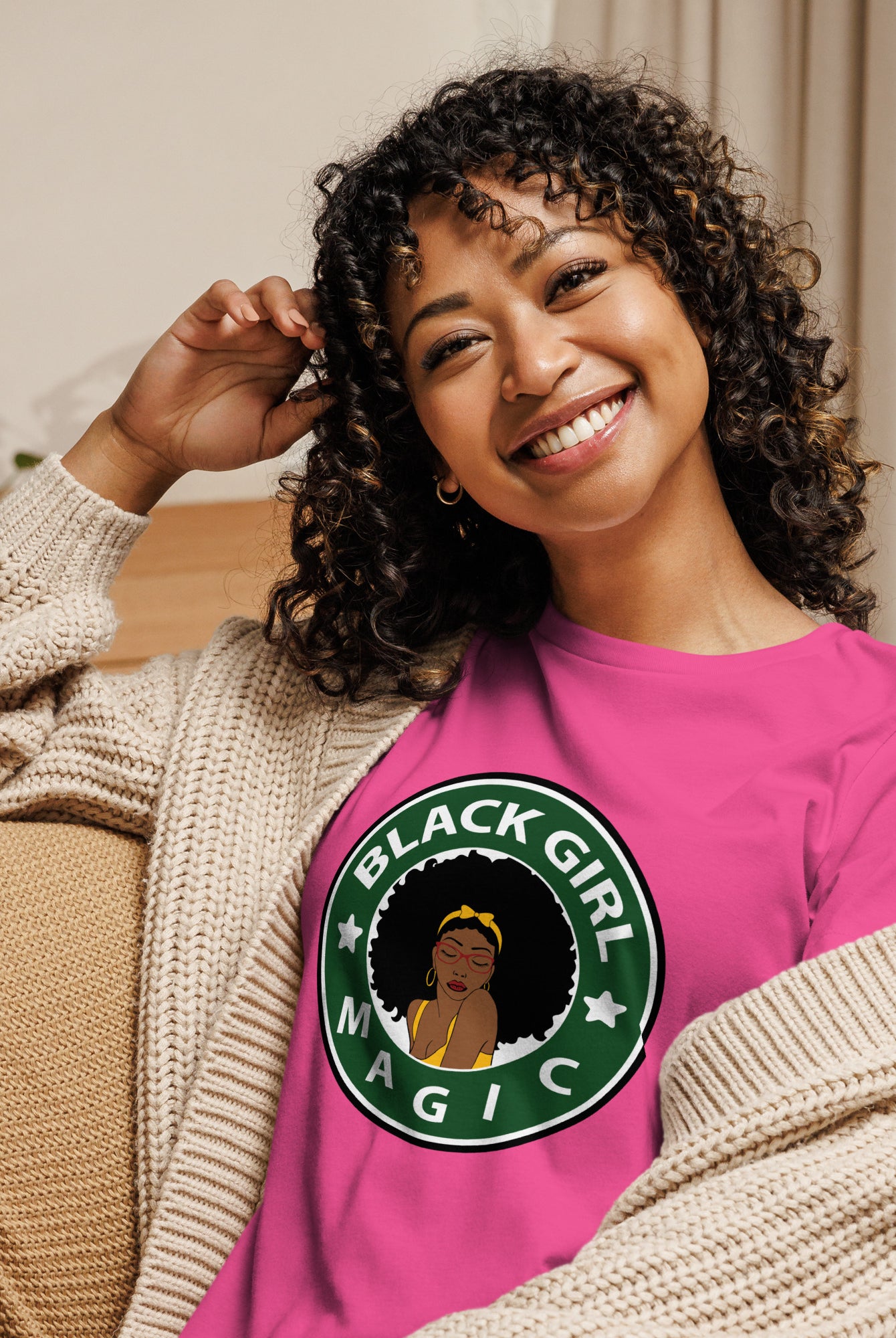 Rosy Brown Black Girl Magic Relaxed T-Shirt T-Shirts