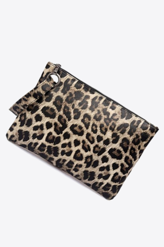 Dark Slate Gray Leopard PU Leather Clutch Bags/Purses