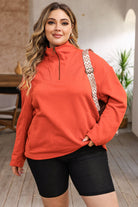 Sienna Plus Size Zip-Up Dropped Shoulder Sweatshirt