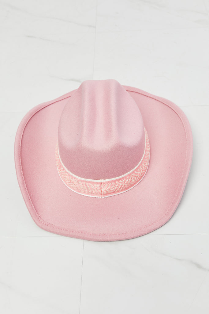 Light Gray Fame Western Cutie Cowboy Hat in Pink Hats