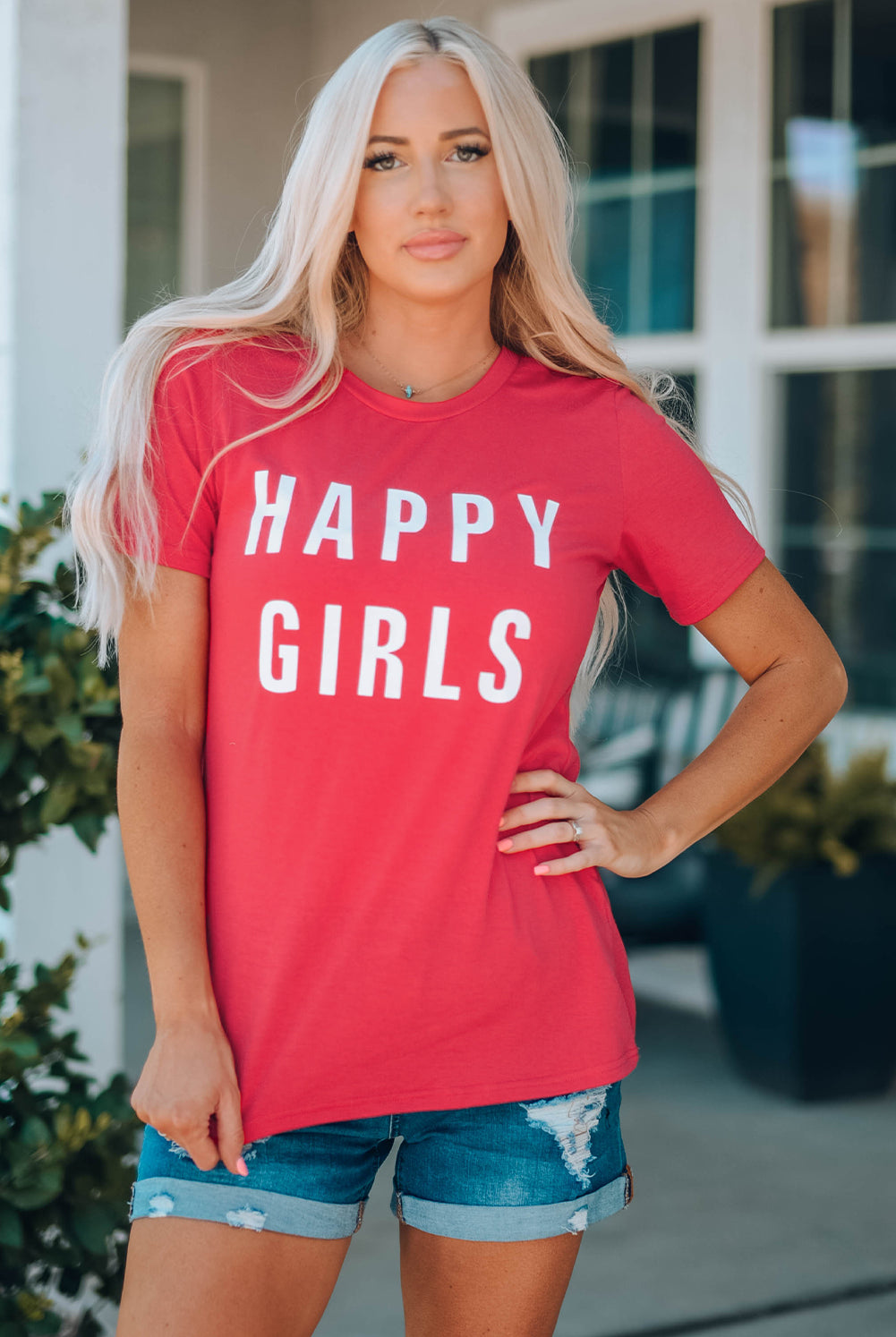 Maroon HAPPY GIRLS Short Sleeve Tee Shirt Shirts & Tops