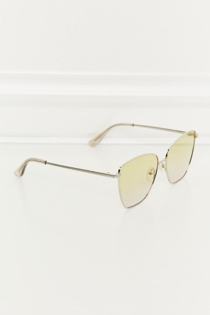 Beige Livin Metal Frame Full Rim Sunglasses Sunglasses