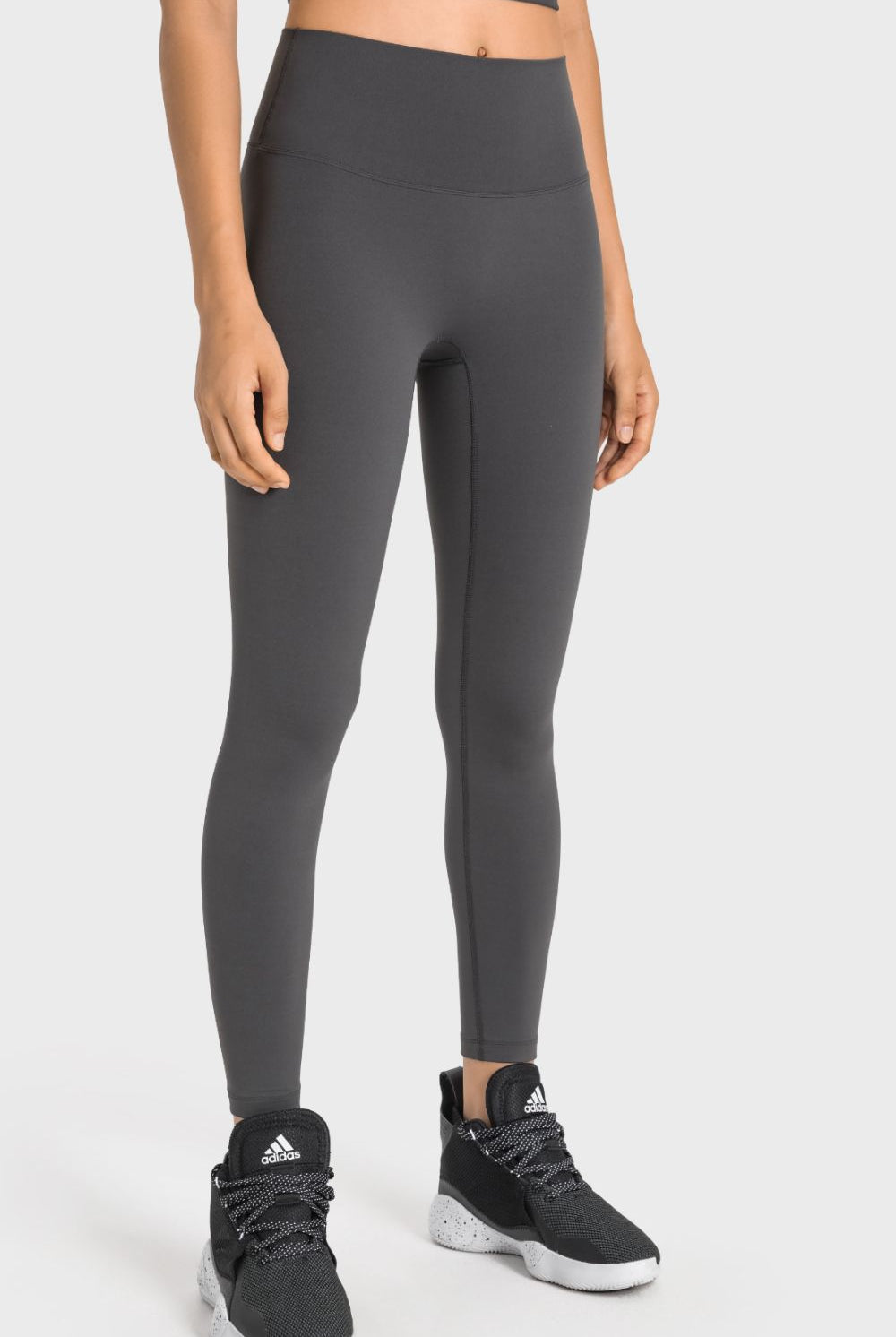 Dark Slate Gray High-Rise Wide Waistband Yoga Leggings activewear