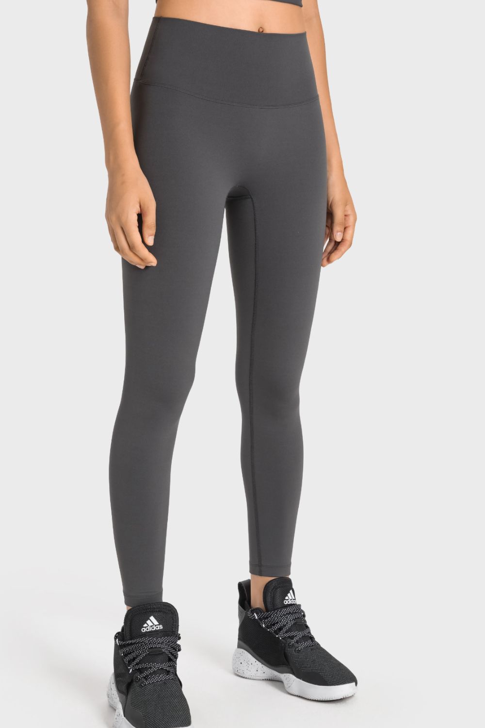 Dark Slate Gray High-Rise Wide Waistband Yoga Leggings activewear