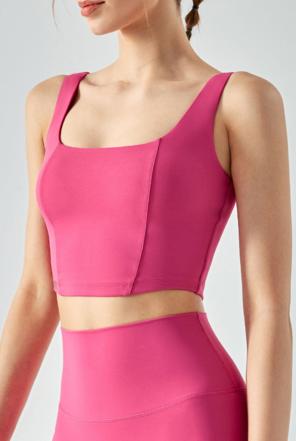 Pale Violet Red Seam Detail Sweat Absorbing Sports Tank