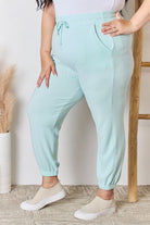 Light Gray Not Easy Being A Princess Drawstring Ultra Soft Knit Jogger - Mint Joggers/Sweatpants