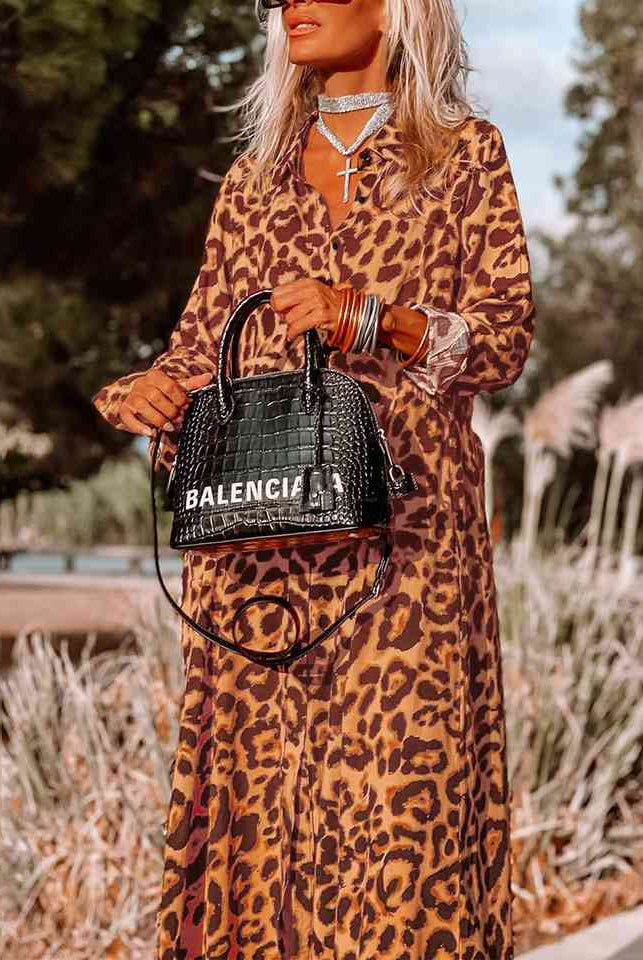 Sienna Leopard Buttoned Maxi Dress Trends