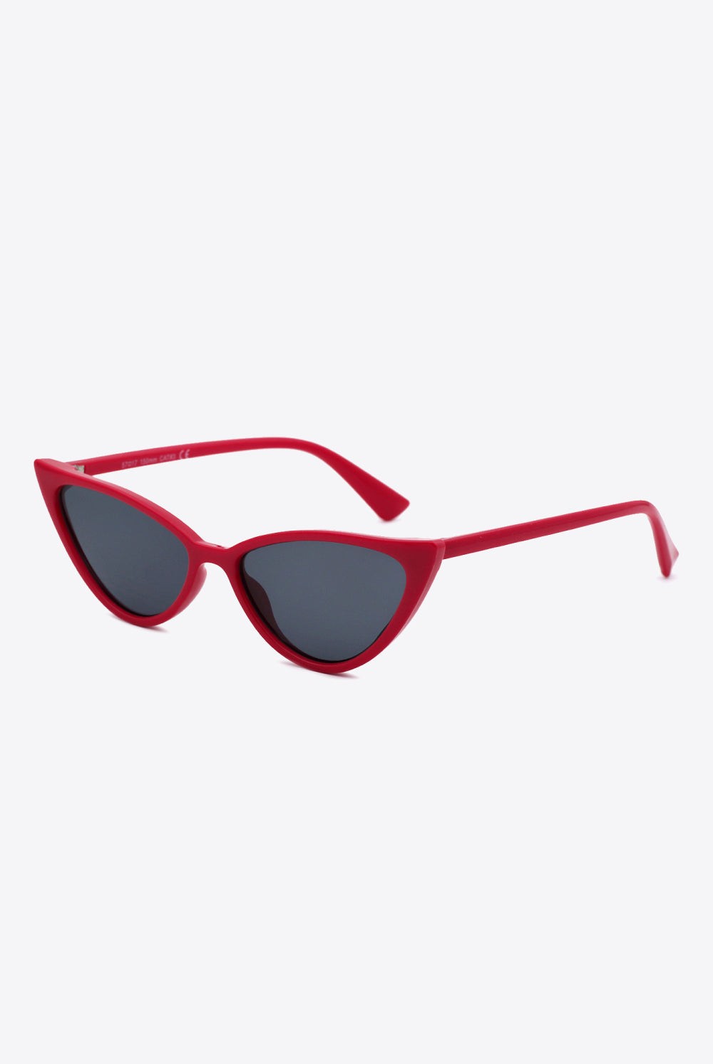 White Smoke Skipped A Beat Polycarbonate Cat-Eye Sunglasses- Red Sunglasses