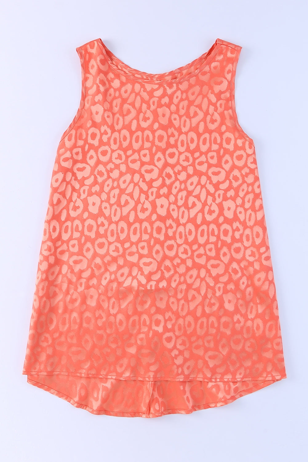Light Coral Sweet Days Leopard Round Neck Tank Clothes