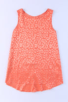 Light Coral Sweet Days Leopard Round Neck Tank Clothes
