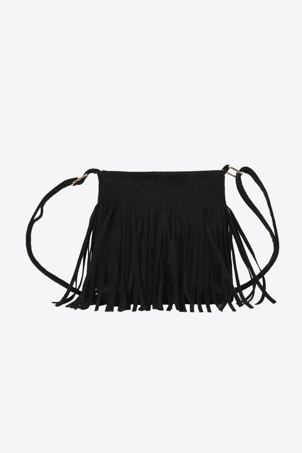 Black Adored PU Leather Crossbody Bag with Fringe Handbags