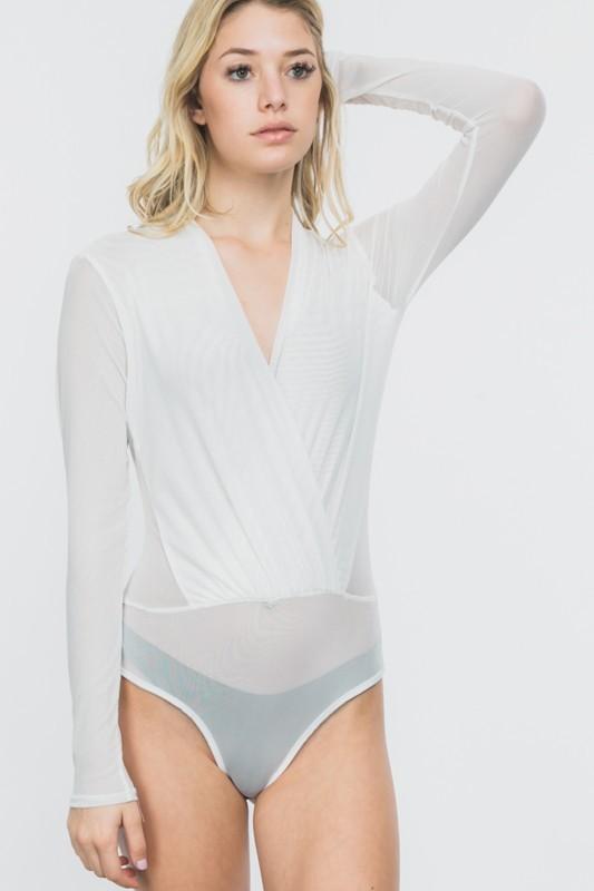 Gina Long Sleeve Mesh Bodysuit - Ivy Reina