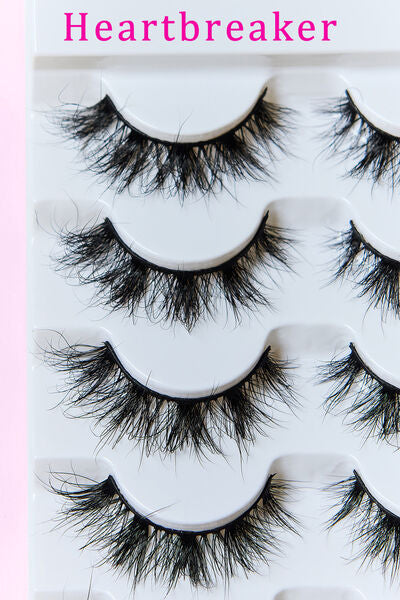 Light Gray SO PINK BEAUTY Mink Eyelashes 5 Pairs Valentine's Day