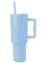 Light Steel Blue Hydrate Monochromatic Stainless Steel Tumbler with Matching Straw Cups