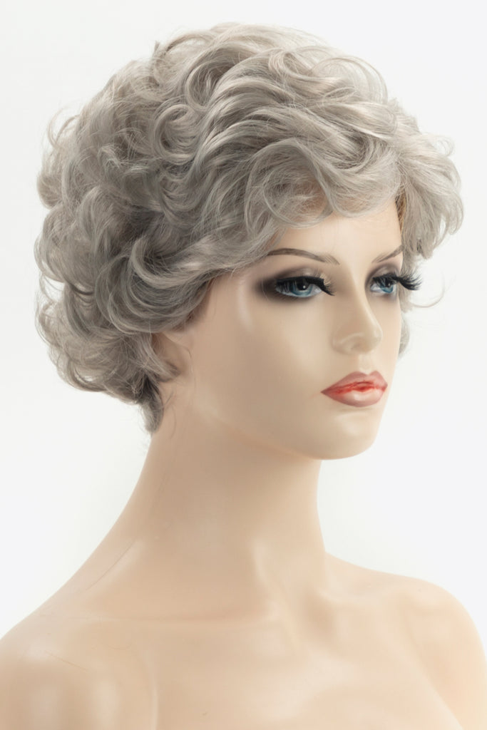 Light Gray Synthetic Curly Short Wigs 4'' Wigs