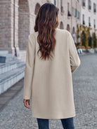 Light Slate Gray Ultimate Sophistication Open Front Long Sleeve Blazer Blazers