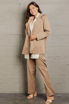 Rosy Brown Three-Piece Blazer Set Clothing