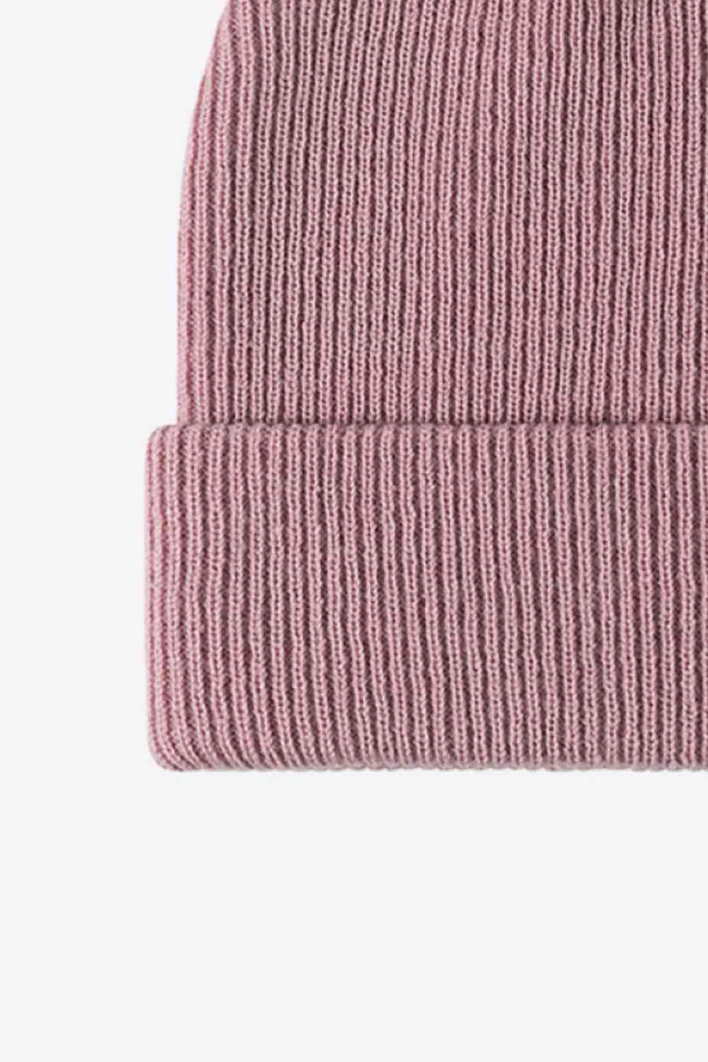Misty Rose Warm Winter Knit Beanie Winter Accessories
