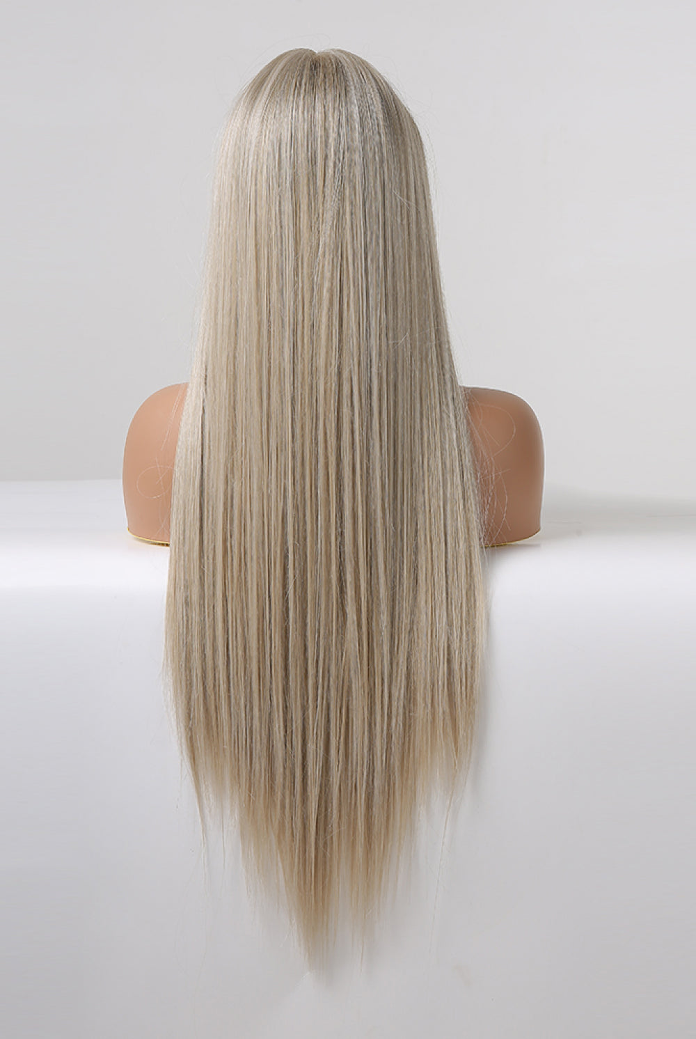 Light Gray Senorita 13*2" Lace Front Wigs Synthetic Long Straight 27" 150% Density- Ash Blonde Wigs