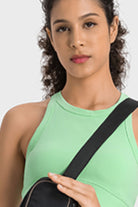 Gray Racerback Cropped Sports Tank activewear