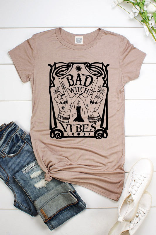 Gray Bad Witch Vibes T-Shirt Shirts & Tops