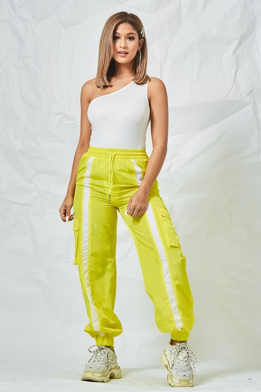 Light Gray Maria Neon Reflective Joggers Pants
