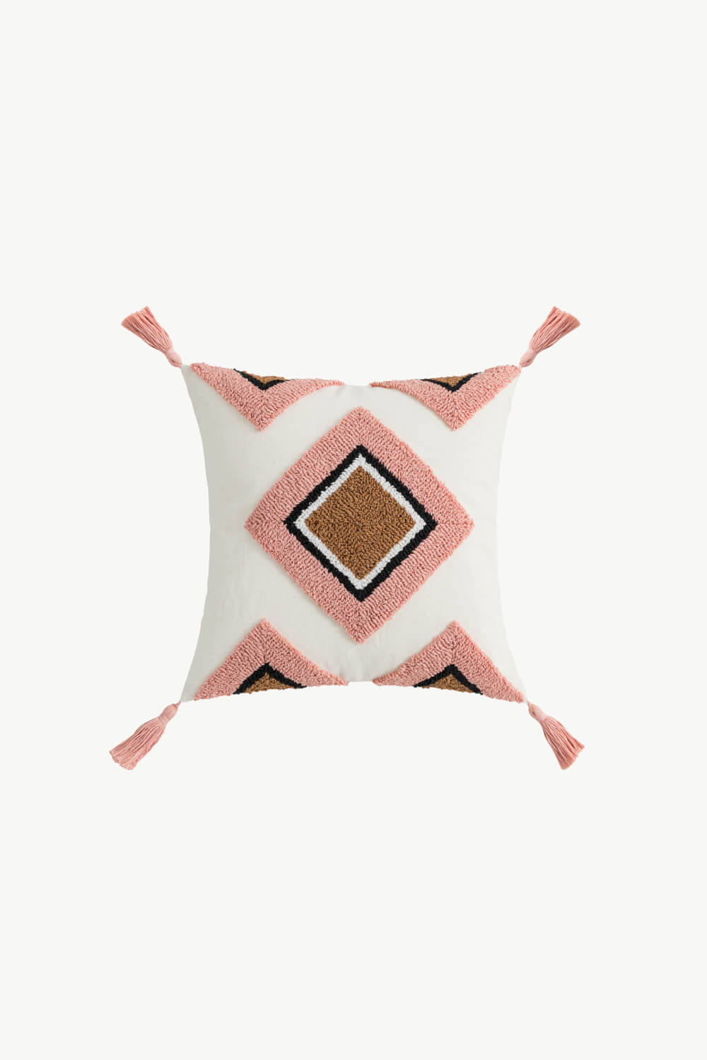 White Smoke Your New Obsession Geometric Graphic Tassel Pillow Cover Pillow Cover