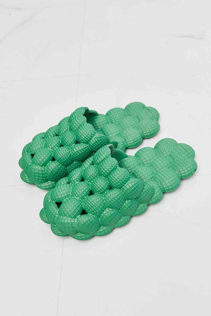 Medium Sea Green NOOK JOI Laid Back Bubble Slides in Green Shoes