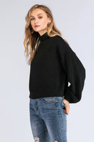 Light Gray Double Take Turtleneck Rib-Knit Dropped Shoulder Sweater Clothing