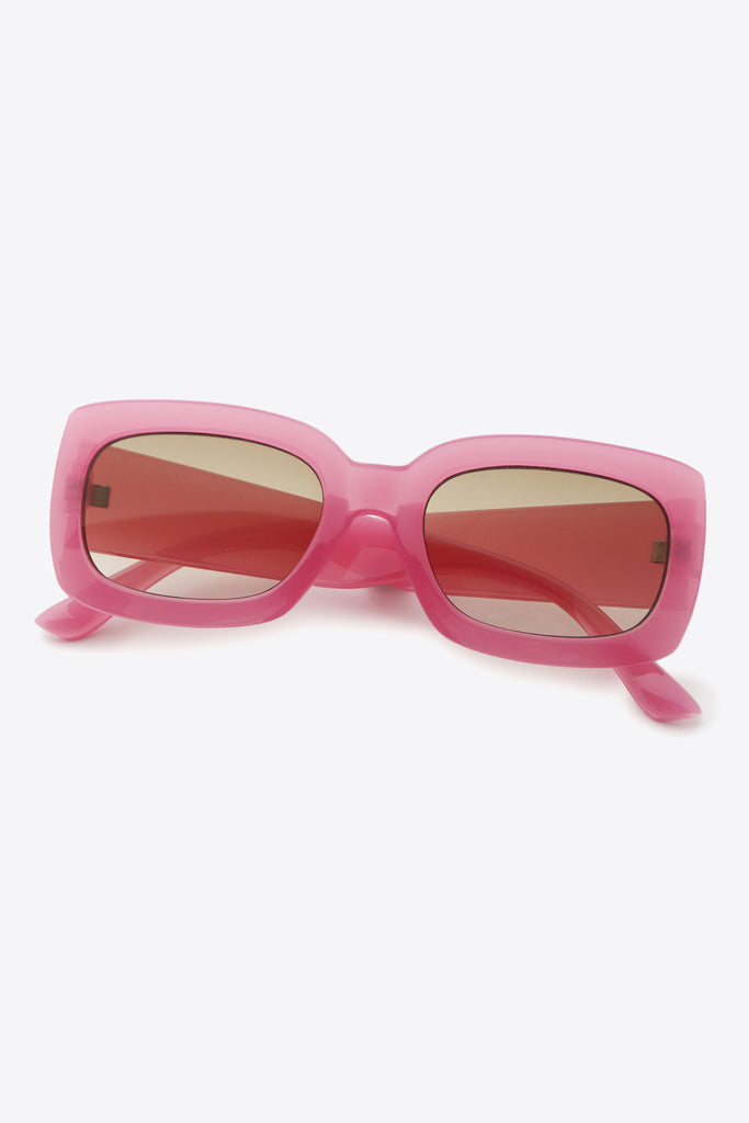 White Smoke Polycarbonate Frame Rectangle Sunglasses Sunglasses
