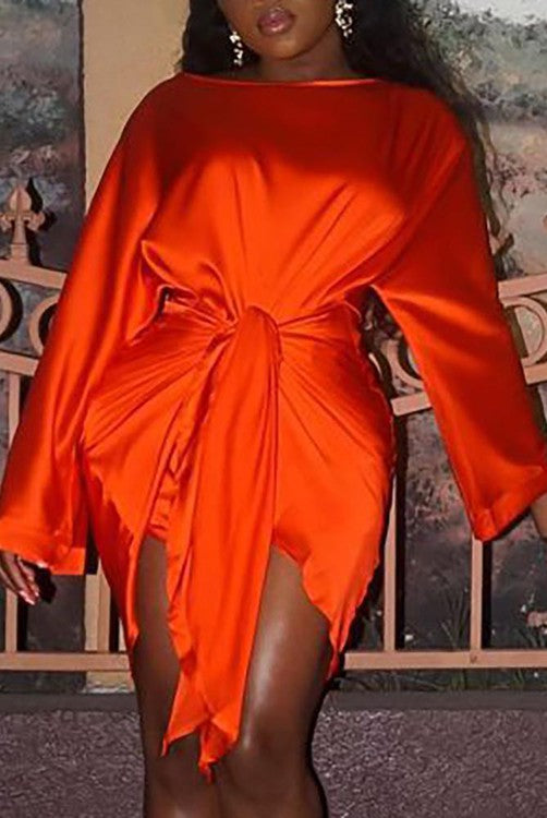 Orange Red Malika Mini Dress Mini Dress
