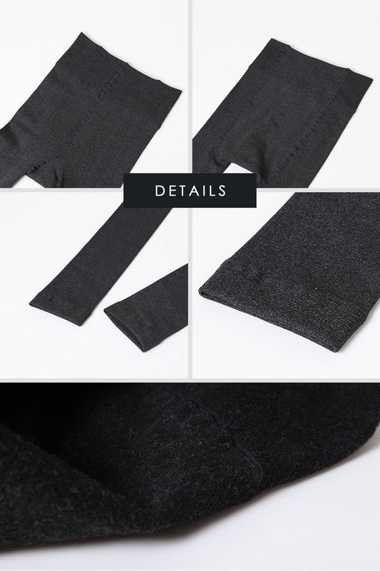 Dark Slate Gray Solid Black Leggings Shapewear