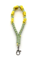 Beige Assorted 4-Pack Hand-Woven Flower Macrame Wristlet Keychain Key Chains