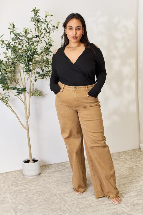 Light Gray Love Always Finds You Full Size Ribbed Surplice Cold Shoulder Top New Year Looks