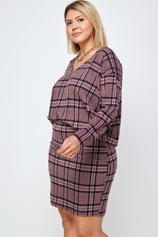 Lavender Amanda Plaid Plus Size Skirt Set Outfit Sets