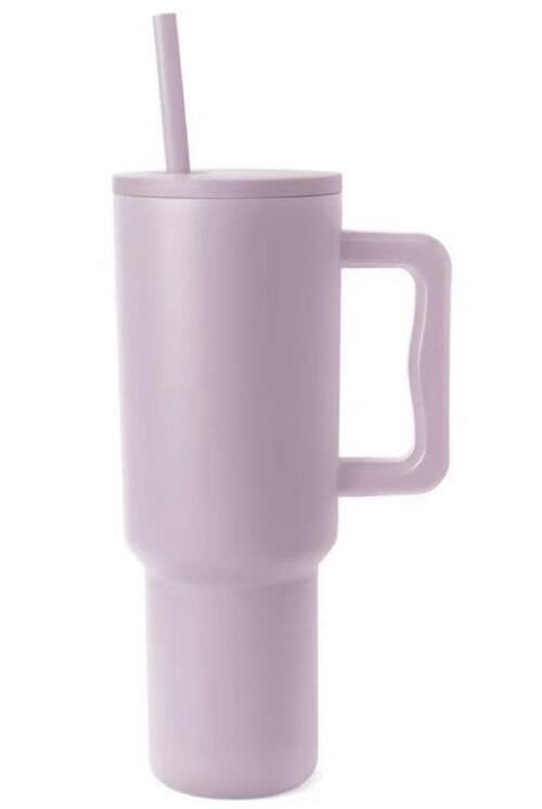 Gray Hydrate Monochromatic Stainless Steel Tumbler with Matching Straw Cups
