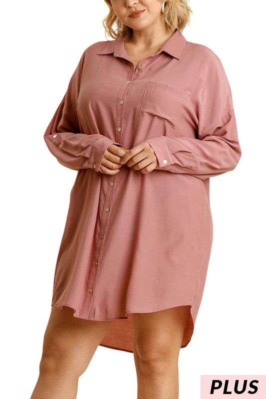 Snow Mya Plus Size Button Down Dress Plus Size Dresses