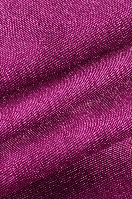 Maroon Starfire Satin Magenta Corset Crop Top Shirts & Tops