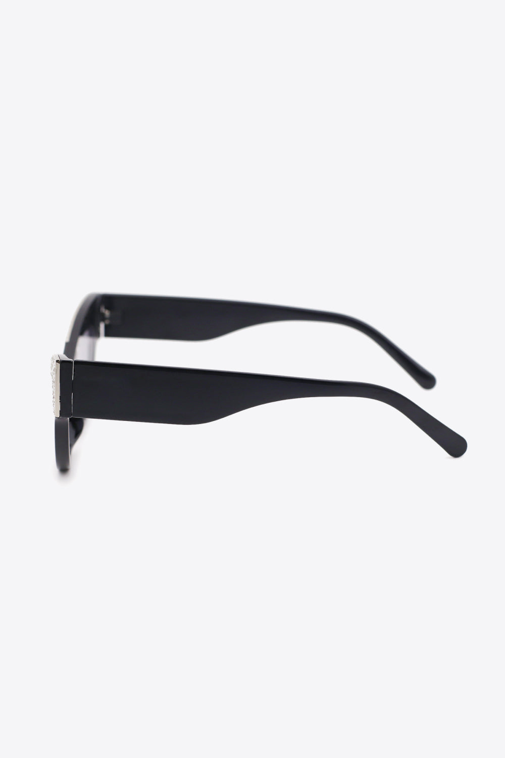 White Smoke UV400 Rhinestone Trim Cat-Eye Sunglasses Sunglasses