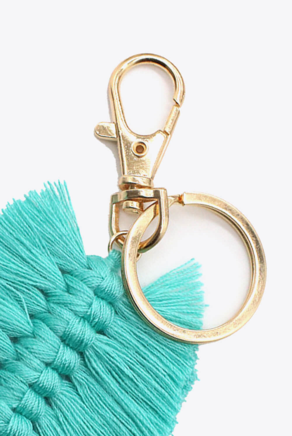 Cadet Blue Assorted 4-Pack Leaf Shape Fringe Keychain Key Chains