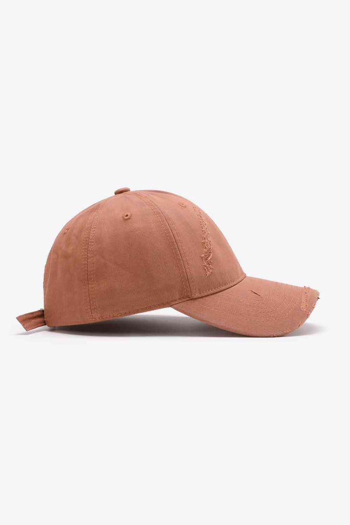 White Smoke Basic Distressed Adjustable Baseball Cap Hats