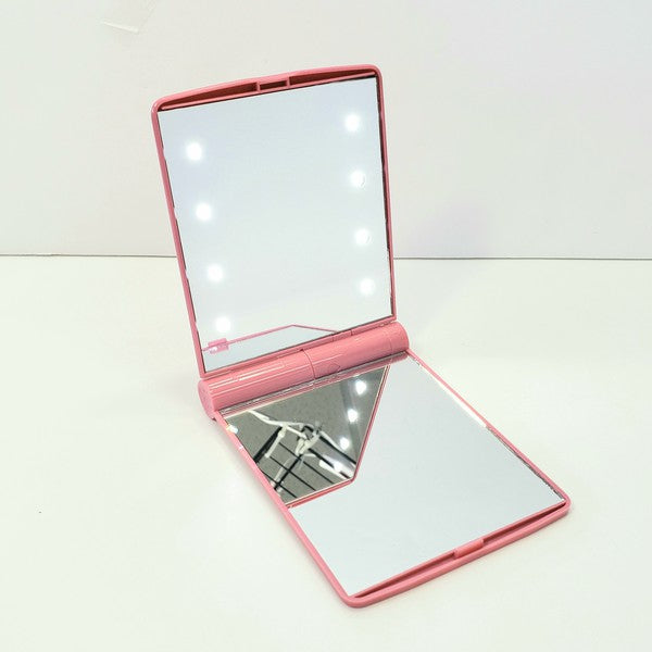 Pale Violet Red LED Vanity Travel Mirror Face Mirrors