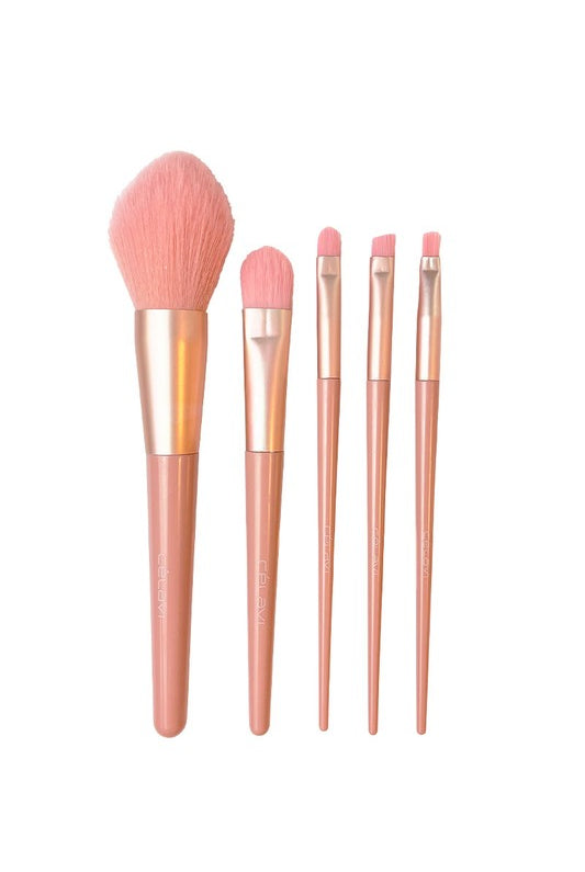 Tan Celavi 5 Piece Makeup Brush Set Makeup Brushes