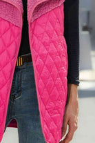 Violet Red Open Front Collared Vest Winter Accessories