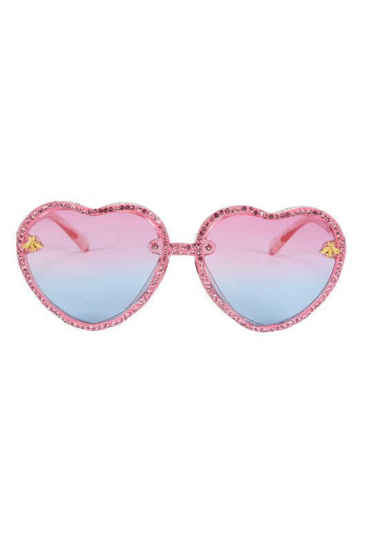 Thistle Handmade Heart Rhinestone Sunglasses G0307 Sunglasses