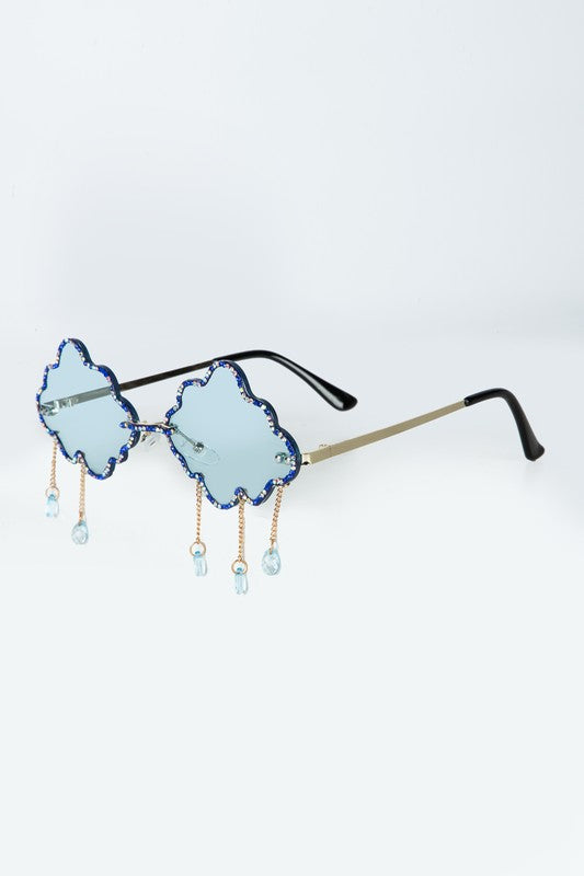 White Smoke Handmade Cloud Rhinestone Sunglasses G0319 Sunglasses