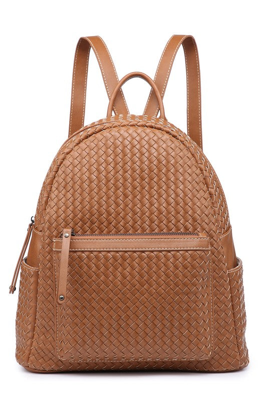 Sienna Impressed Woven backpack purse for women beige Bags/Purses