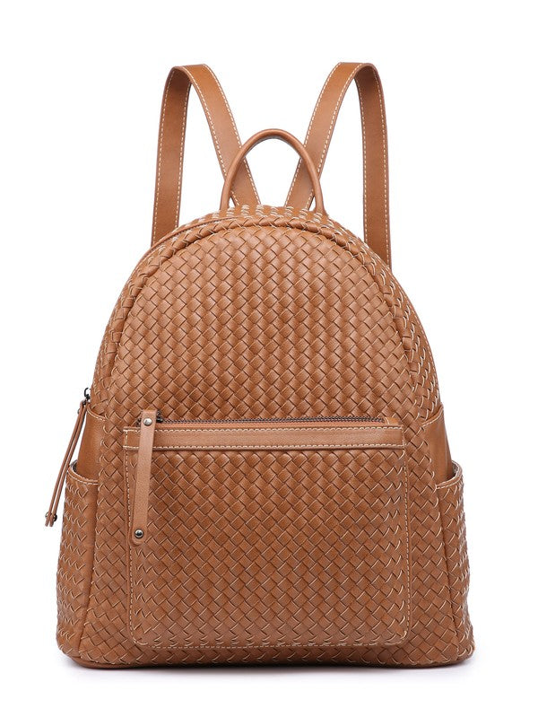 Sienna Impressed Woven backpack purse for women beige Bags/Purses