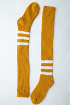 Dark Goldenrod Knee High Boucle Socks